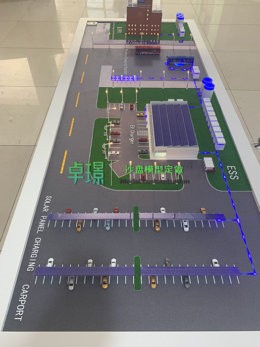 汽車充電站沙盤模型